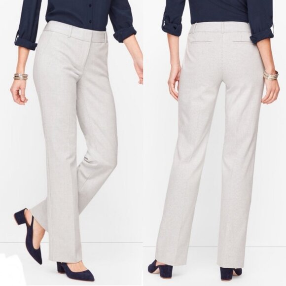Talbots Petites Newport Cream Straight Leg Pants Trousers Size 10P - Picture 1 of 8